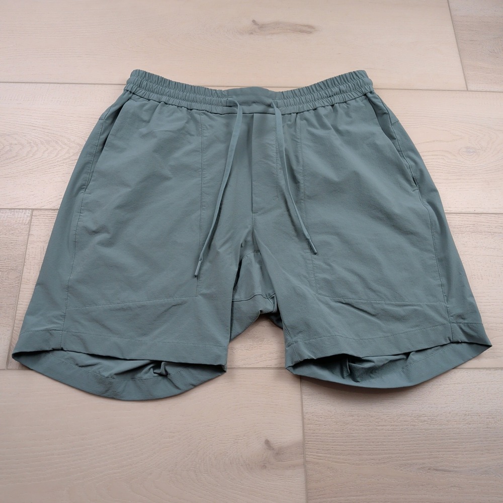 Lululemon Bowline Shorts Mens Large Ripstop Drawstring Gym Hiking 7" Teal M7ARQS